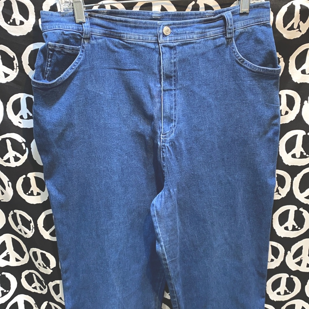 ELLEN TRACY COMPANY HIGH RISE DENIM BLUE JEANS SZ 14